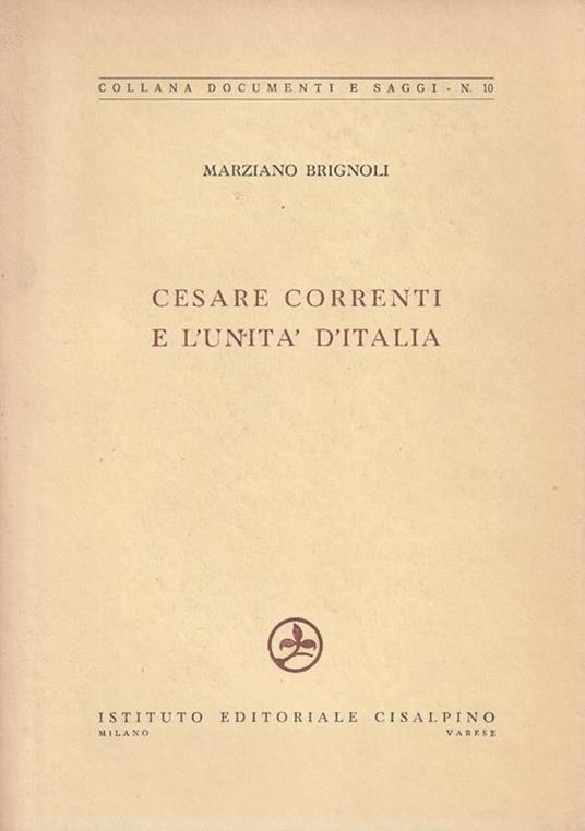 Cesare Correnti e l'Unità d'Italia - M. Brugnoli - copertina