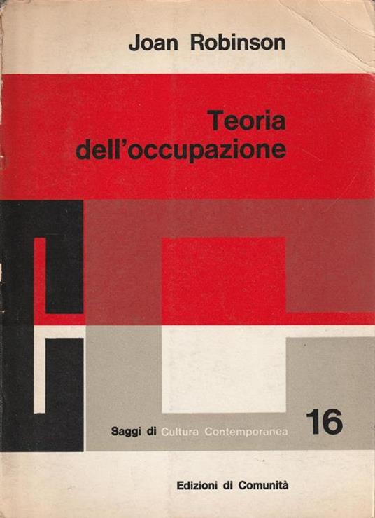 Teoria dell'occupazione - J Lewis Robinson - copertina