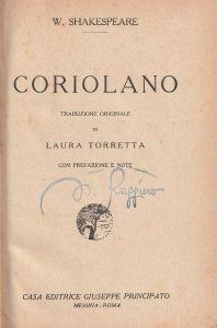 Coriolano - William Shakespeare - copertina
