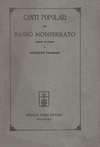 Canti popolari del Basso Monferrato - G. Ferraro - copertina