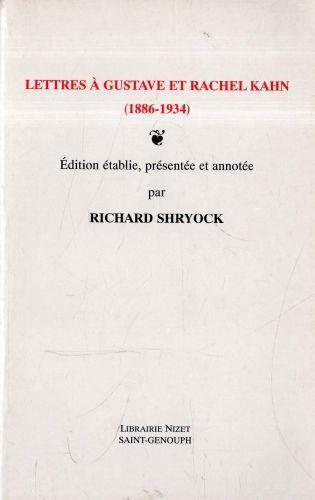 Lettres à Gustave et Rachel Kahn (1886-1934) - copertina
