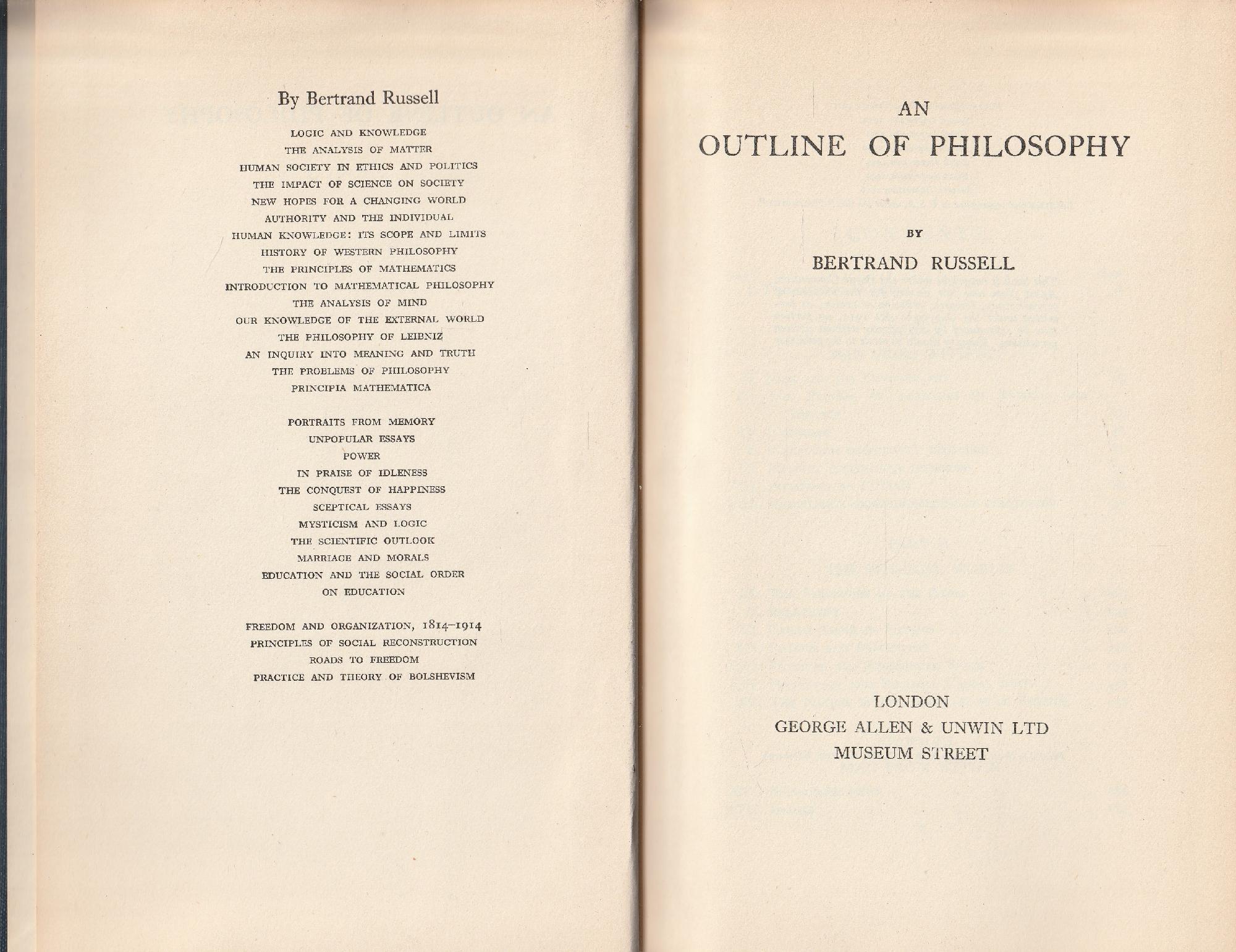 An outline of philosophy