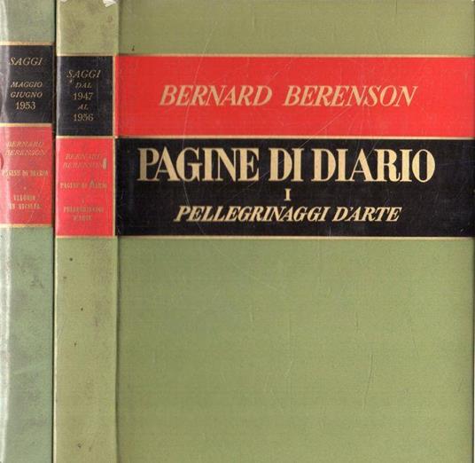 Pagine di Diario: Pellegrinaggi d'arte e Viaggio in Sicilia - Bernard Berenson - copertina