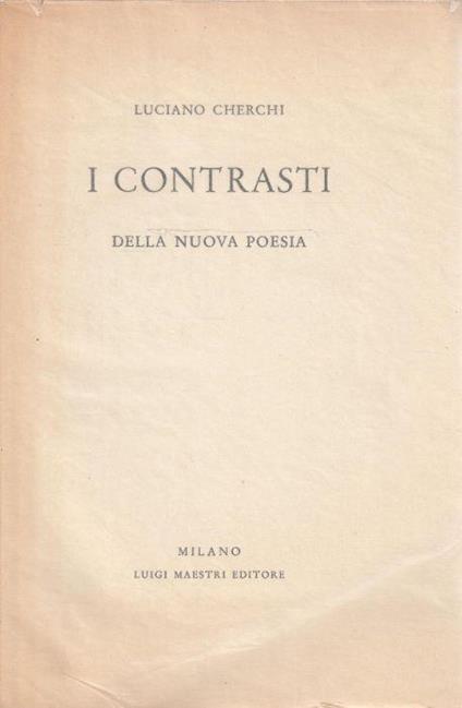 I contrasti della nuova poesia - L. Cherchi - copertina