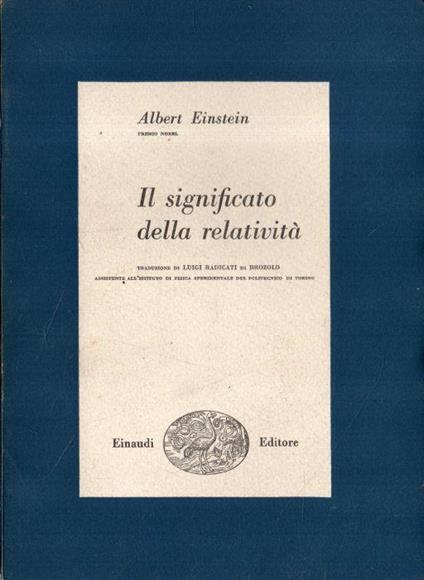 Il significato della relatività - Albert Einstein - copertina