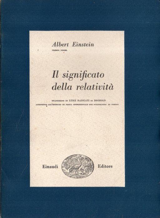Il significato della relatività - Albert Einstein - copertina