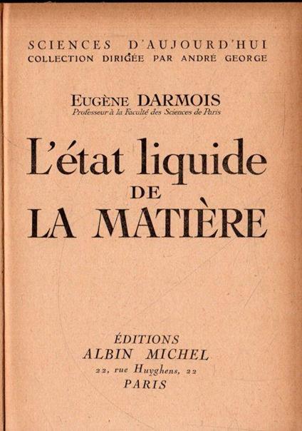 L' État Liquide de La Matiére - copertina
