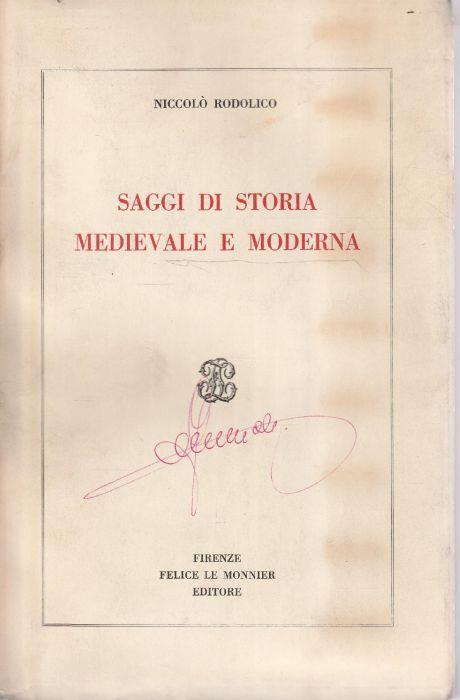 Saggi di storia medievale e moderna - Niccolò Rodolico - copertina