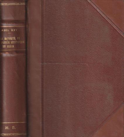 La maturité de la pensée scientifique en Grèce - Abel Rey - copertina