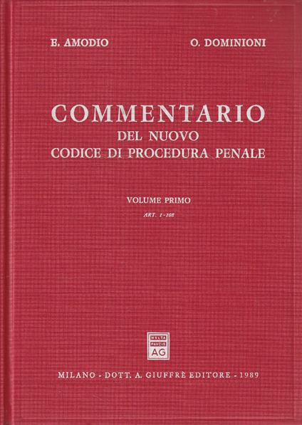 Commentario del nuovo codice di procedura penale vol. 1: Art.1-108 - copertina