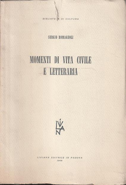 Momenti di vita civile e letteraria - copertina