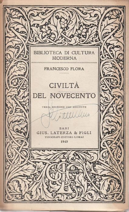 Civiltà del Novecento - Francesco Flora - copertina
