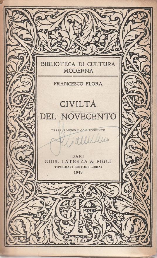Civiltà del Novecento - Francesco Flora - copertina