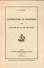 Littérature et Politique: dans l'Égypte de la XII dynastie