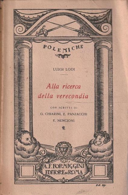 Alla ricerca della verecondia - Luigi Lodi - copertina