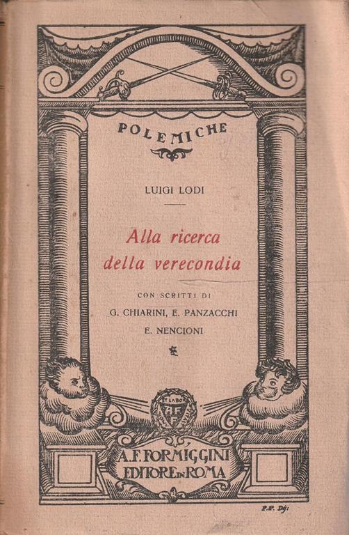 Alla ricerca della verecondia - Luigi Lodi - copertina