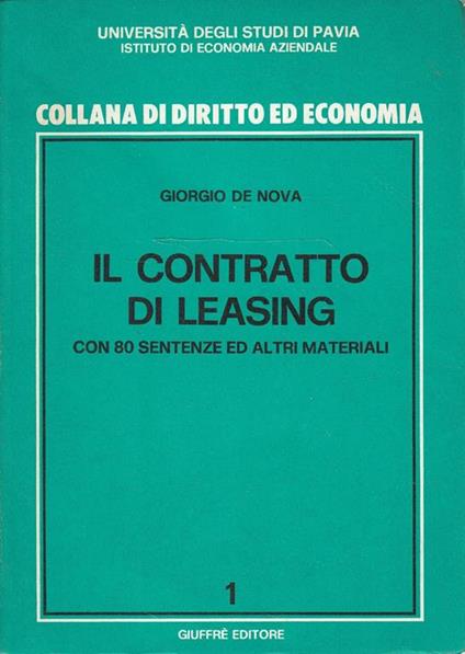 Il contratto di leasing con 80 sentenze ed altri materiali - copertina