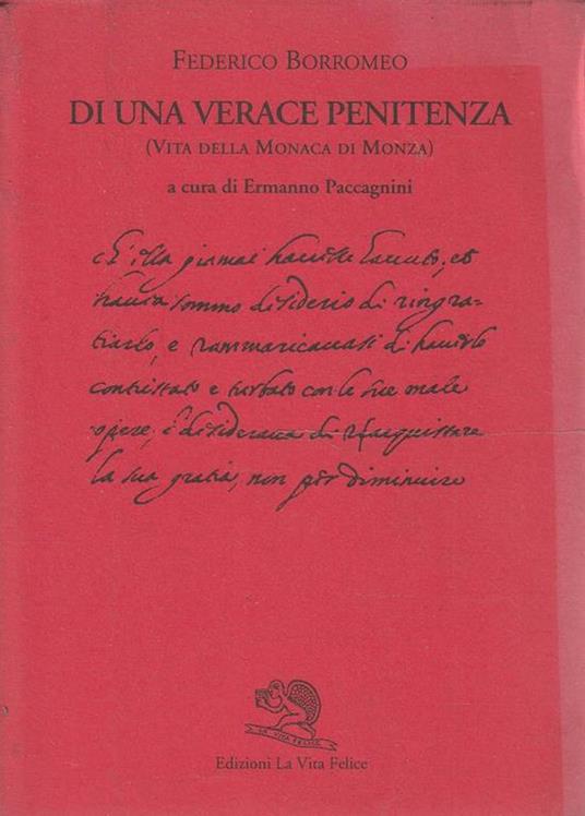 Di una verace penitenza (Vita della Monaca di Monza) - Federico Borromeo - copertina