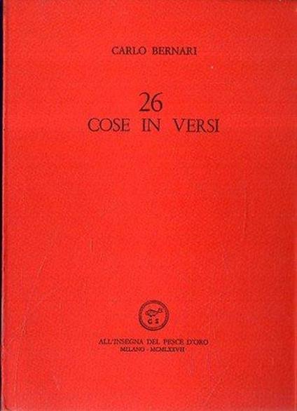 Autografato! 26 Cose In Versi - Carlo Bernari - copertina