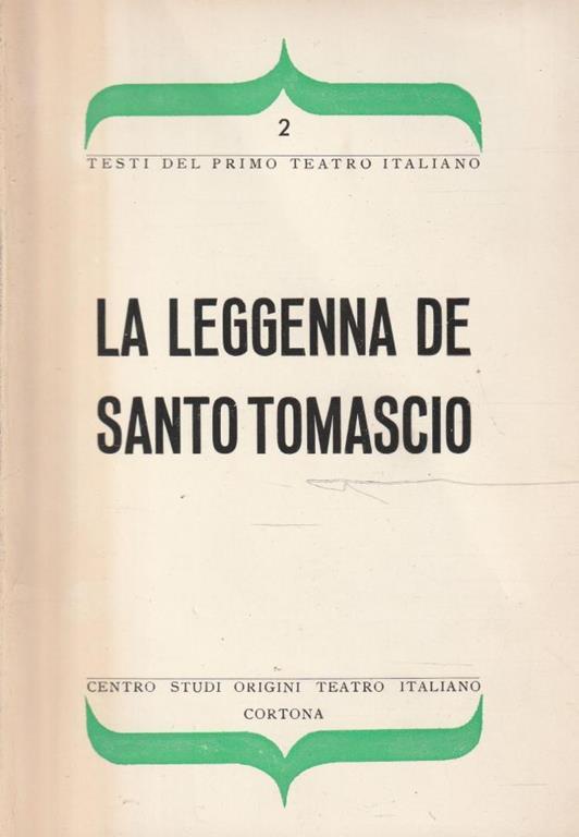 La leggenna de Santo Tomascio - copertina