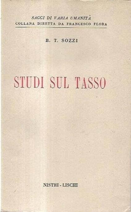 Studi sul Tasso - copertina