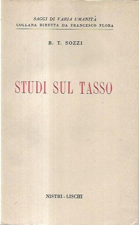 Studi sul Tasso - copertina
