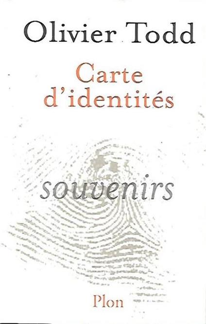 Carte d'identité: souvenirs - copertina