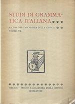 Studi di grammatica italiana, volume VII