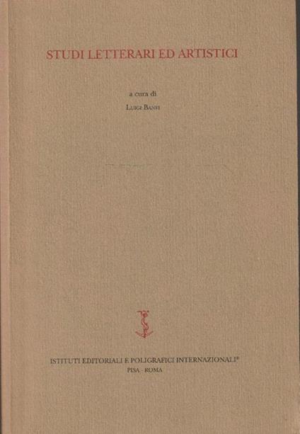 Studi letterari ed artistici - copertina