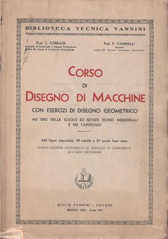 Corso di Disegno di Macchine con esercizi di disegno geometrico - copertina