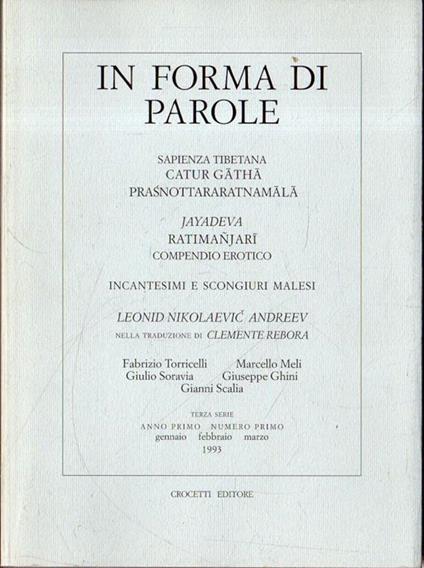 In forma di parole - copertina