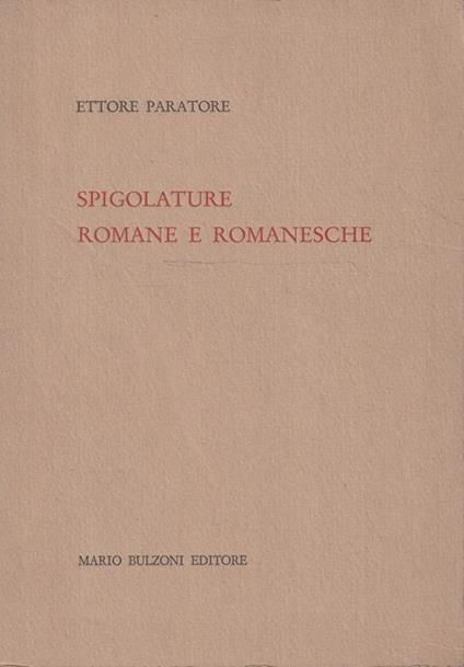 Spigolature romane e romanesche - Ettore Paratore - copertina