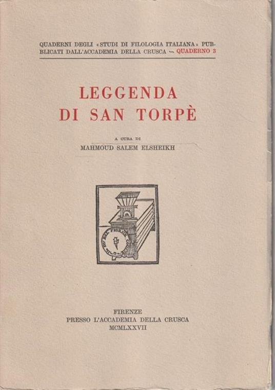 Leggenda di San Torpè - copertina