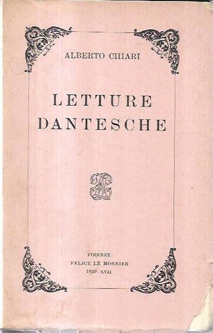 Letture danteste - Alberto Chiari - copertina