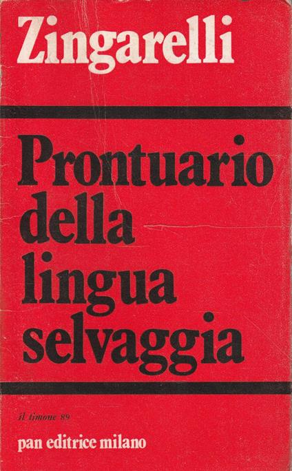 Prontuario della lingua selvaggia - copertina