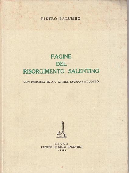 Pagine del Risorgimento Salentino - Pietro Palumbo - copertina