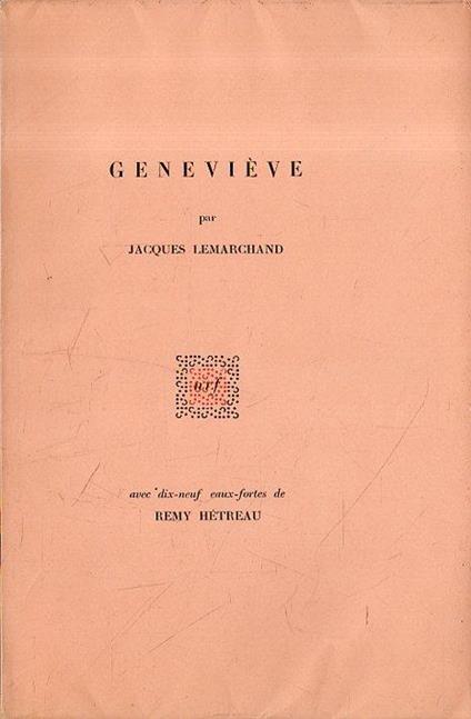 Geneviève - Jacques Lemarchand - copertina