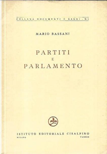 Partiti e parlamento - Mario Bassani - copertina