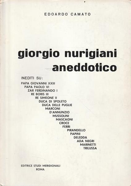 Giorgio Nurigiani aneddotico - copertina