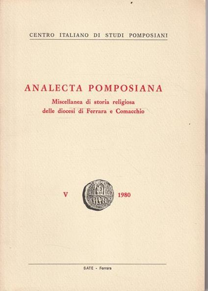 Analecta Pomposiana. vol. V anno 1980. Miscellanea di storia religiosa della diocesi di Ferrara e Comacchio - copertina