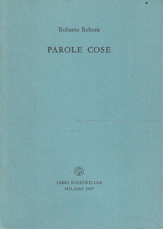 Parole cose di Roberto Rebora - copertina