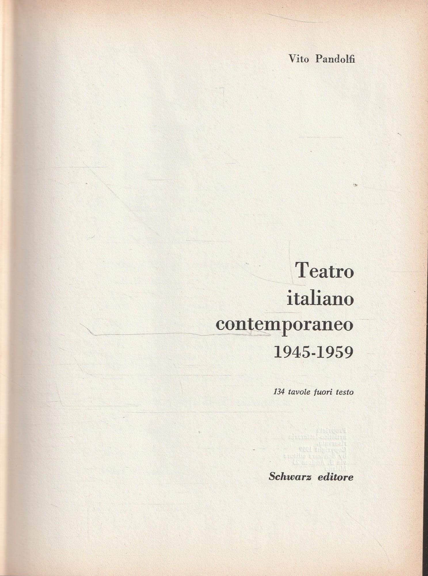 Teatro italiano contemporaneo 1945-1959