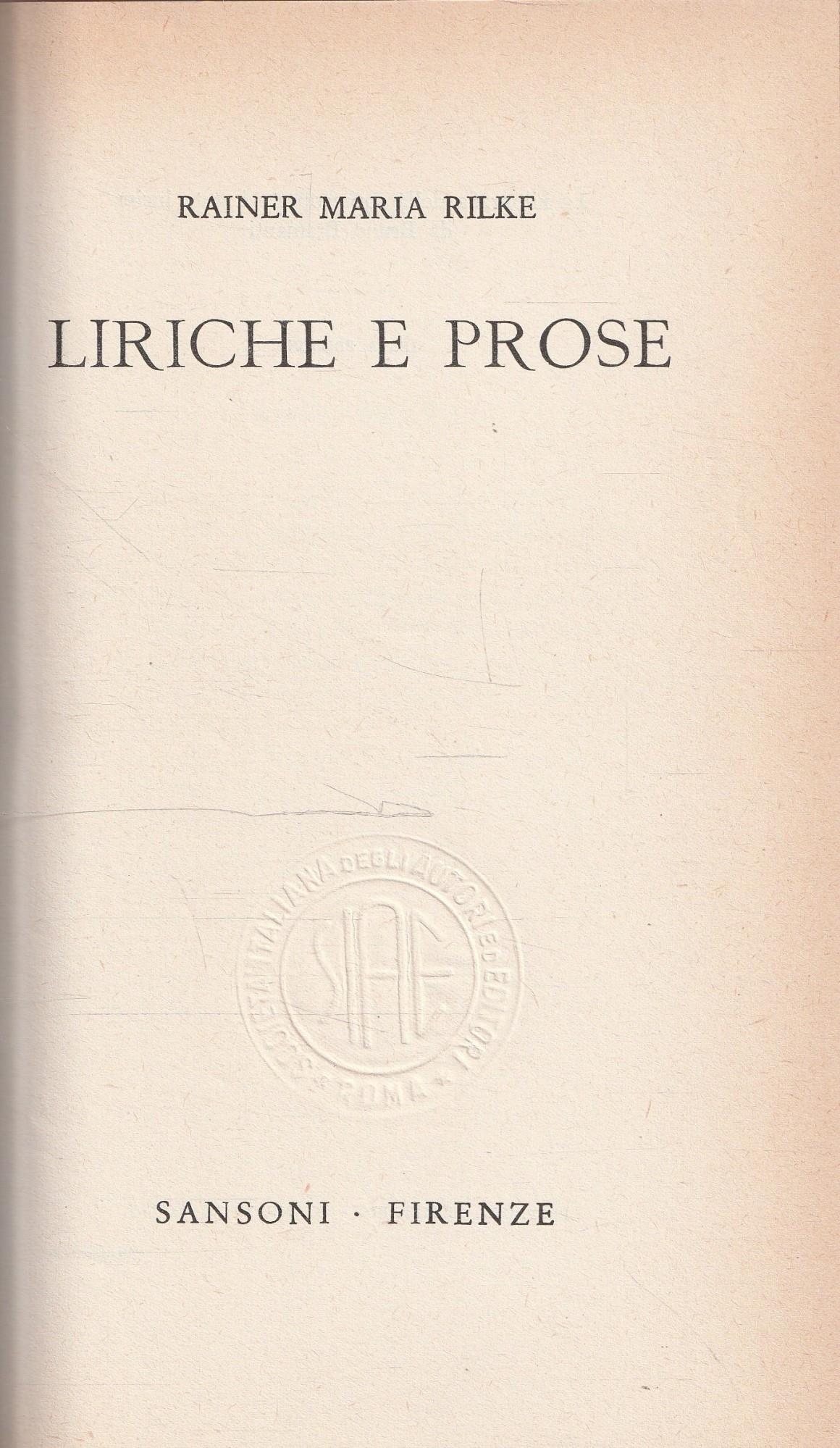 Liriche e prose