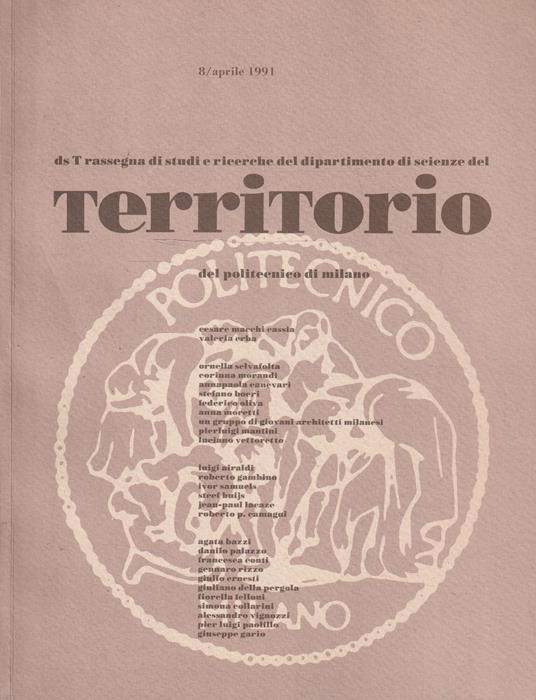 ds T 8/aprile 1991 rassegna di studi e ricerche del dipartimento di scienze del territorio - copertina