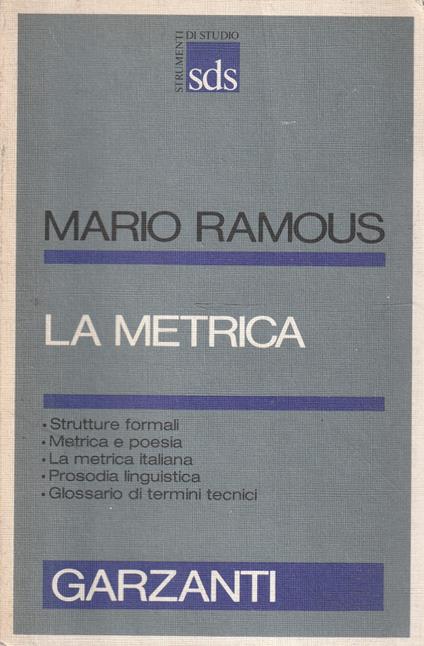La metrica - Mario Ramous - copertina