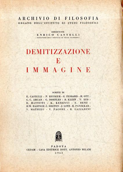 Demitizzazione e Immagine - copertina