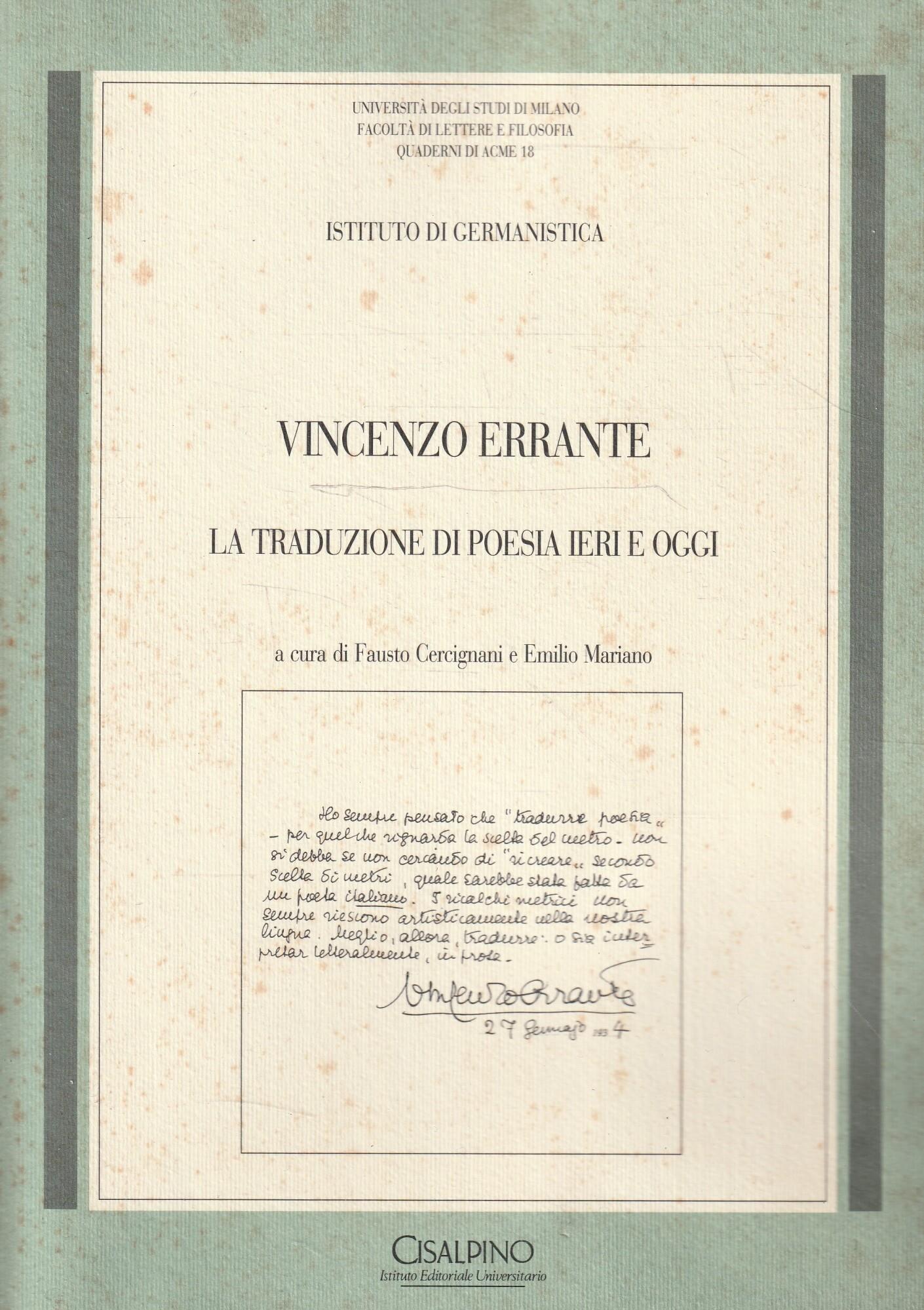 La traduzione di poesia ieri e oggi