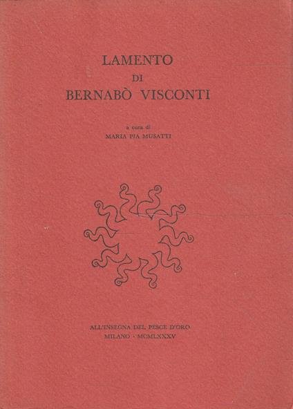 Lamento di Bernabò Visconti - copertina