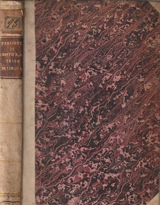 La passione di Cristo N.S. Testo di lingua - copertina