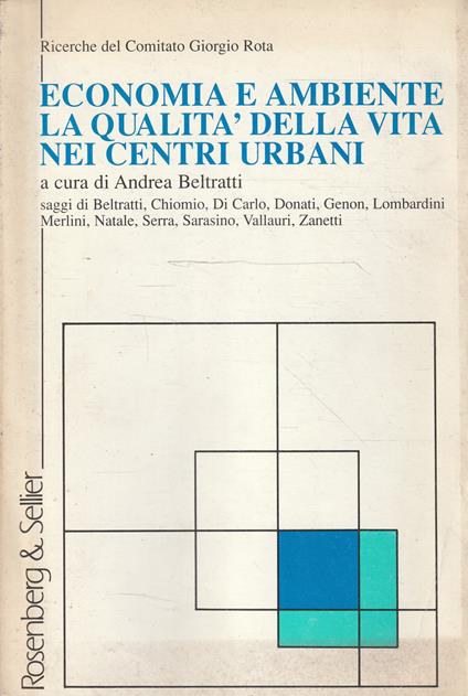 Economia e ambiente : la qualità della vita nei centri urbani - copertina